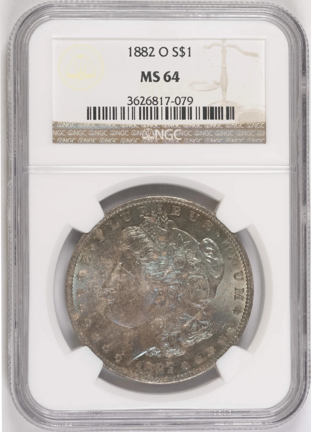 Toned NGC MS-64 1882-O Morgan Dollar
