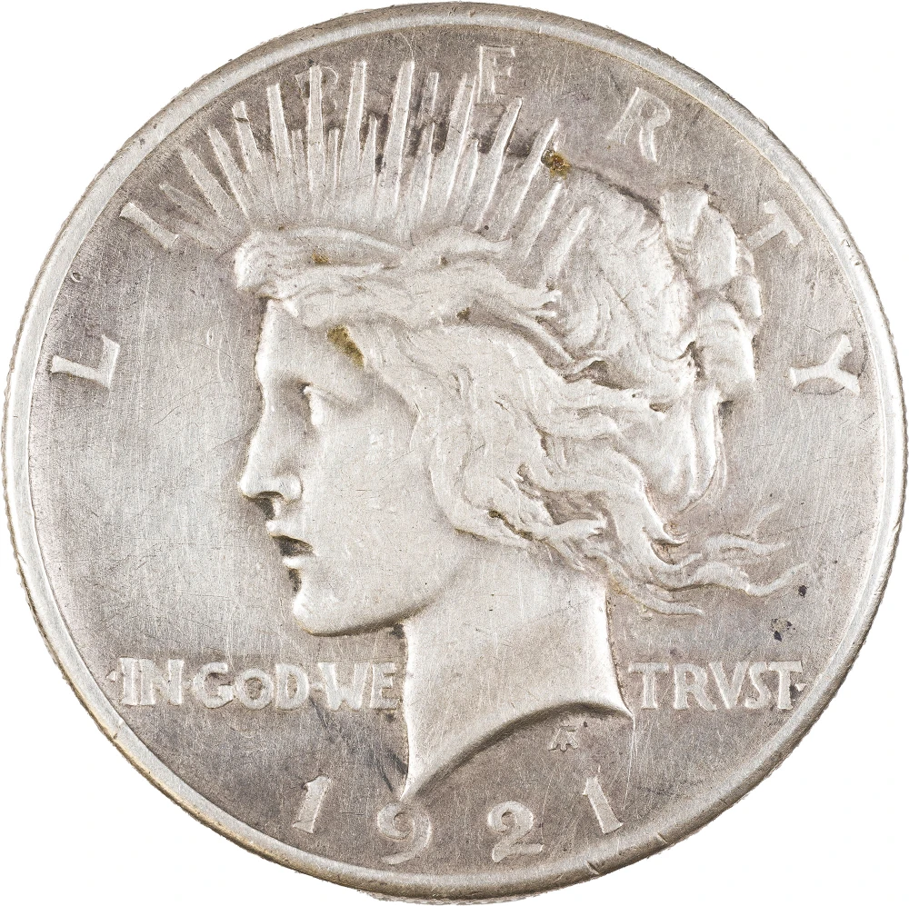 EF Details 1921 Peace Dollar