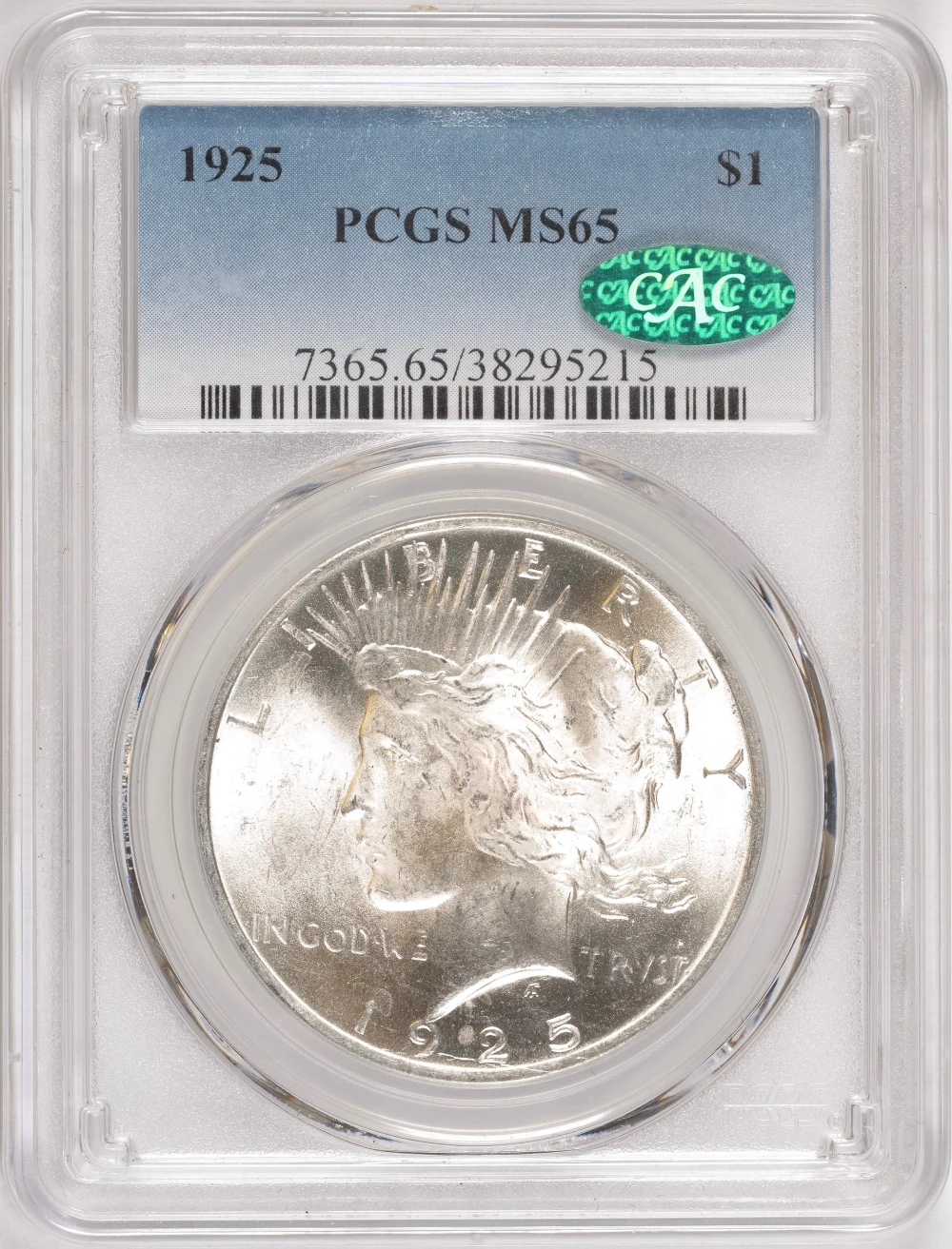 NGC MS-65 CAC 1925 Peace Dollar