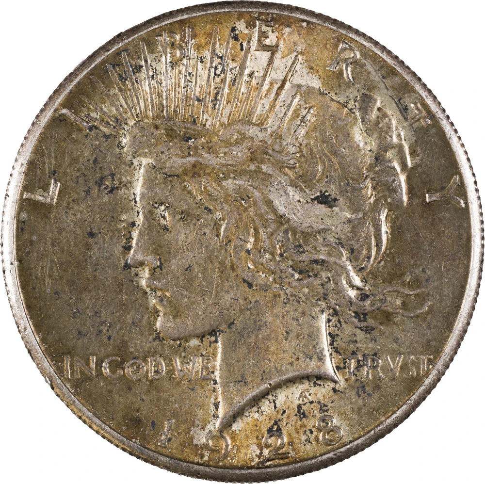 Original AU-58 1928 Peace Dollar