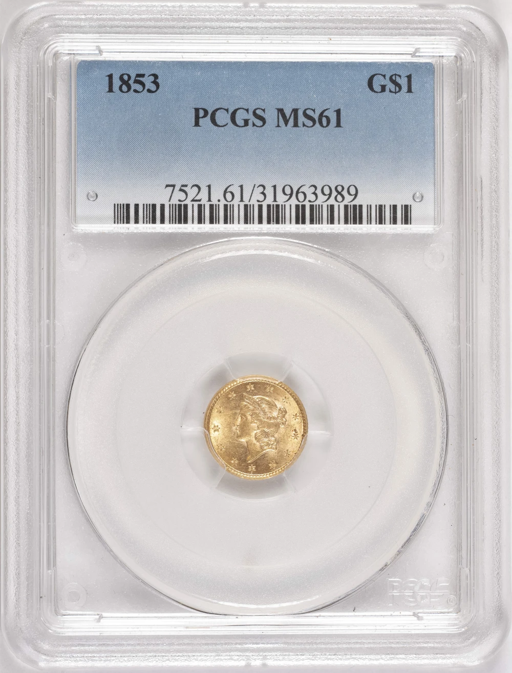 PCGS MS-61 1853 Gold $1