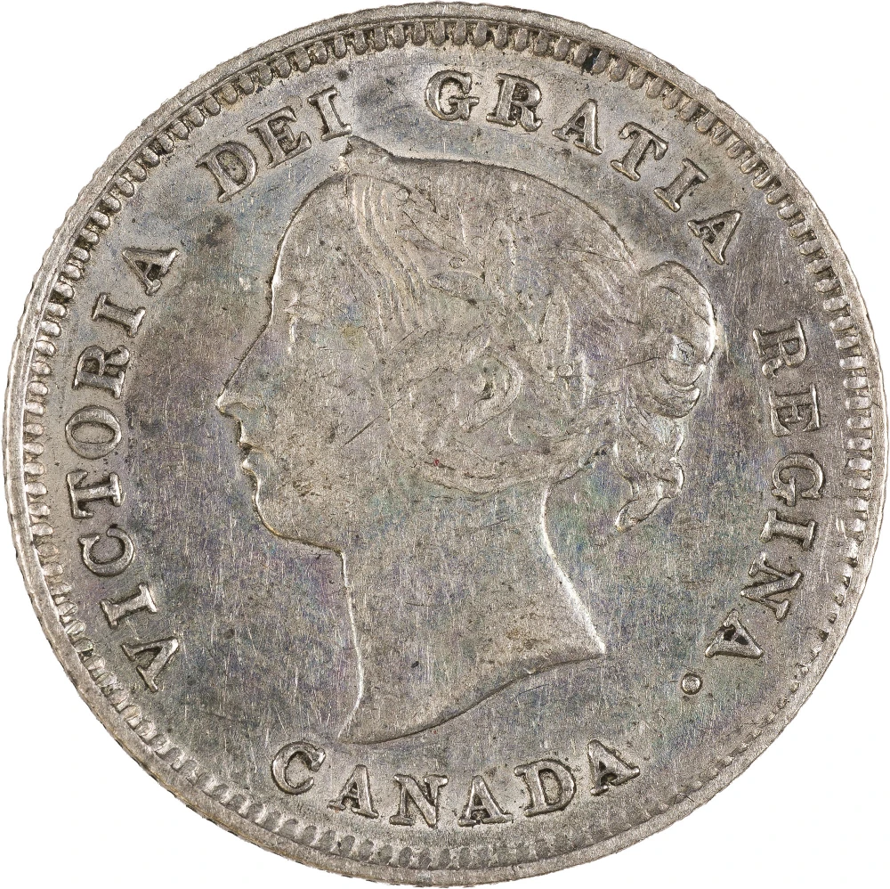 EF-40 1885 Canadian 5 Cents