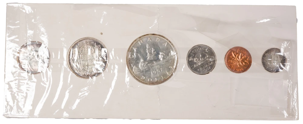 Gem BU 1957 Canadian Proof Like Set