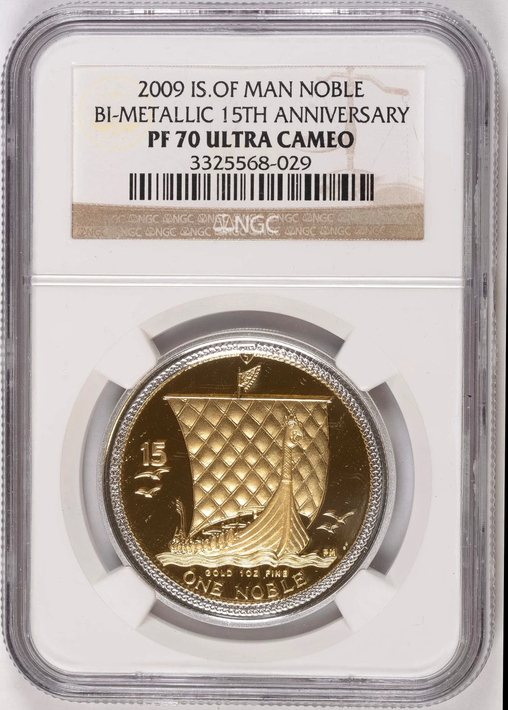 Isle Of Man. NGC PF-70 UC 2009 Bi-Metallic Noble