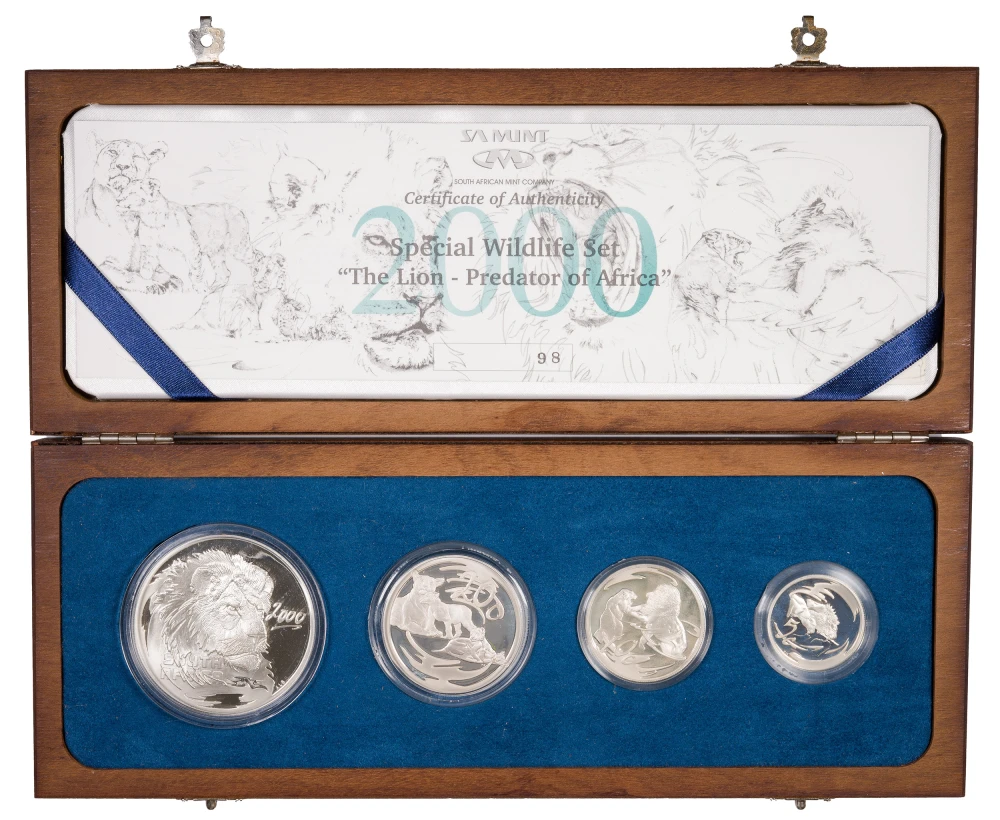 S.Africa. Proof 2000 Silver Lion 4 Coin Set