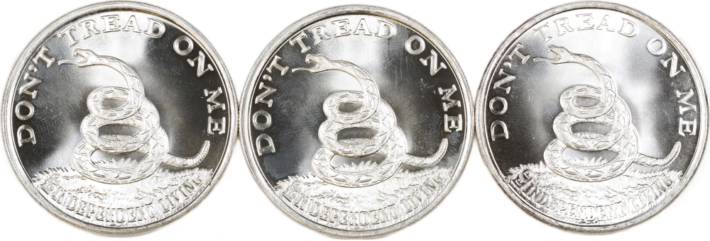 3 One Ounce Silver Rounds