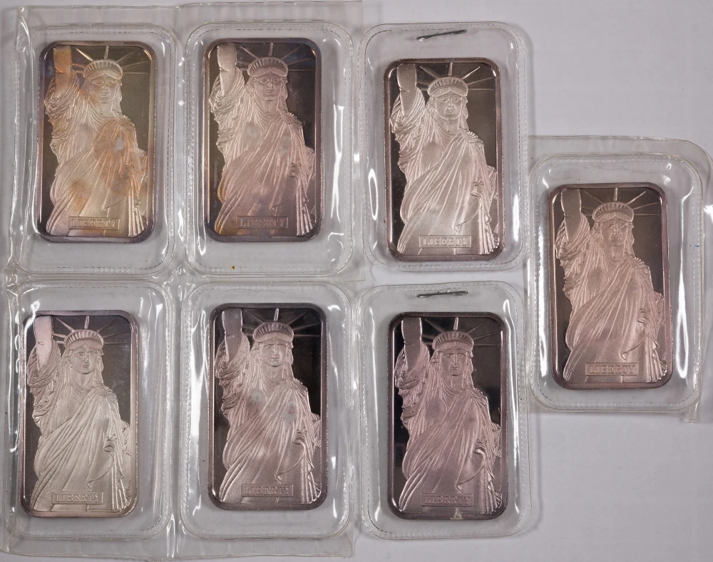 7 One Ounce Silver Bars