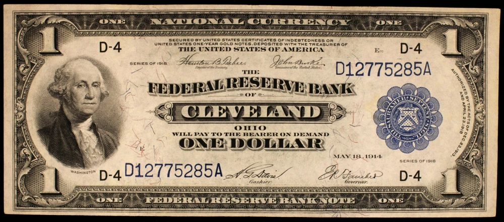 CU 1918 $1 Federal Reserve Note