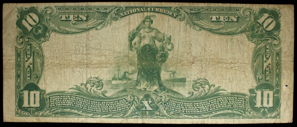 Scarce 1902 New Wilmington PA $10 Plain Back
