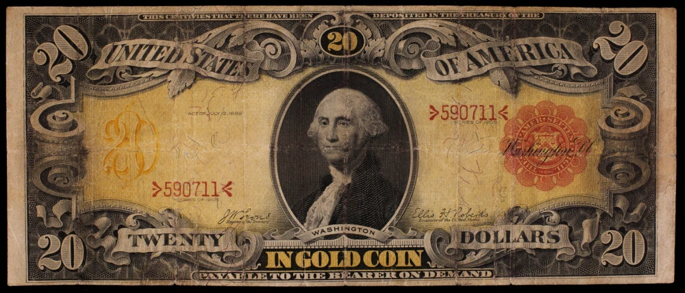 VF 1905 $20 Technicolor Gold Certificate