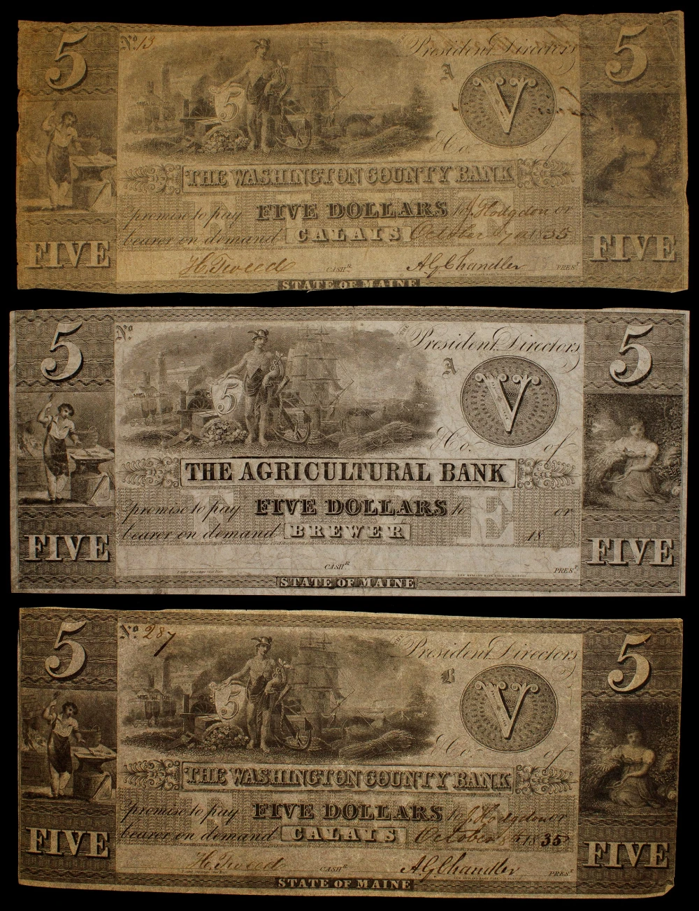 Maine. Brewer and Calais Obsolete Notes