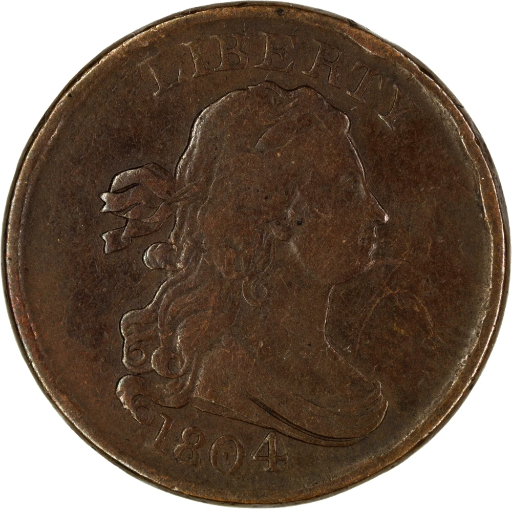 VF-20 1804 Spiked Chin Half Cent