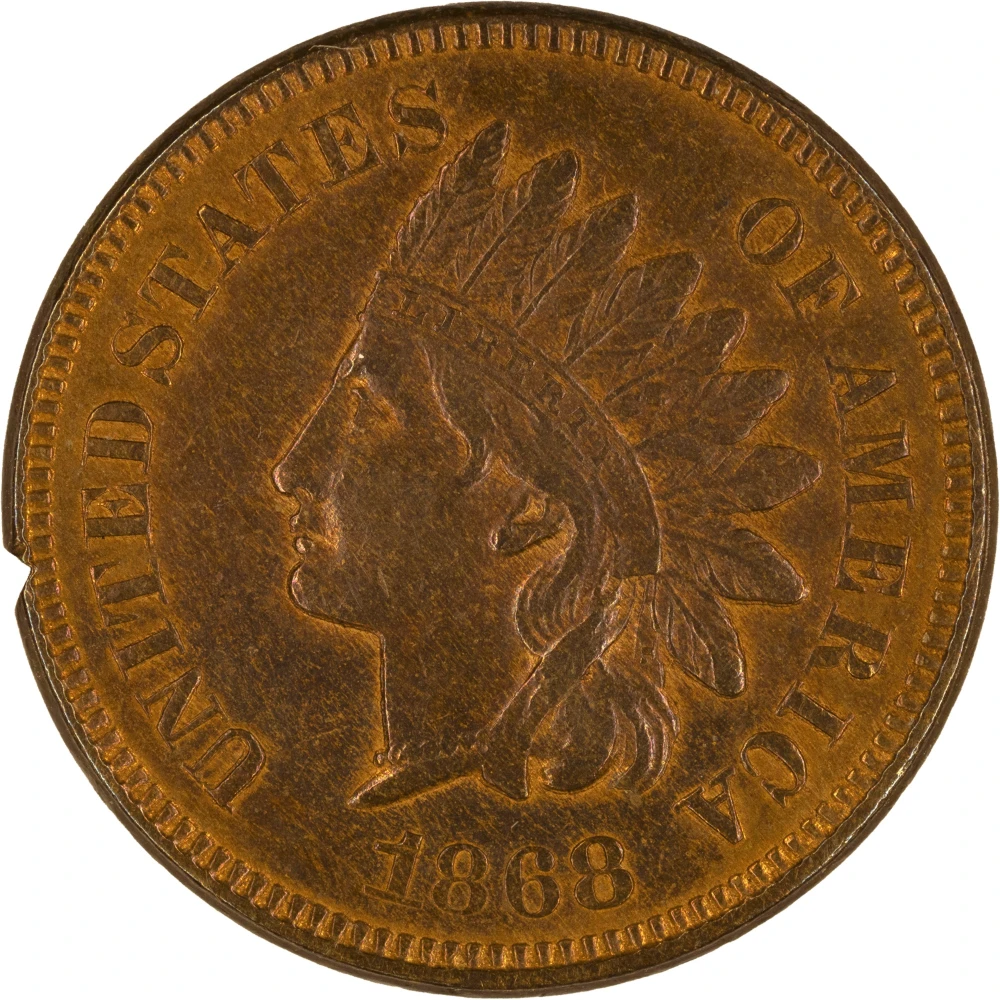 AU-58 Details 1868 Indian Cent