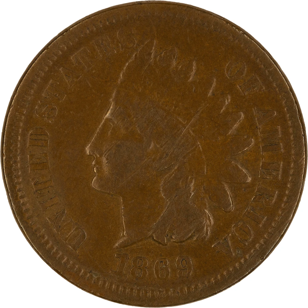 VG-F-10 Details 1869/9 Indian Cent