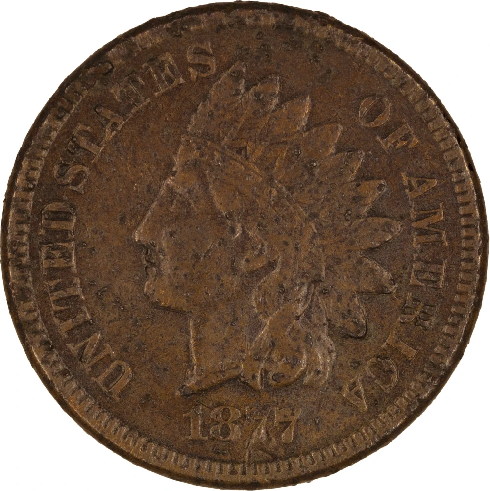 EF Details 1877 Indian Cent