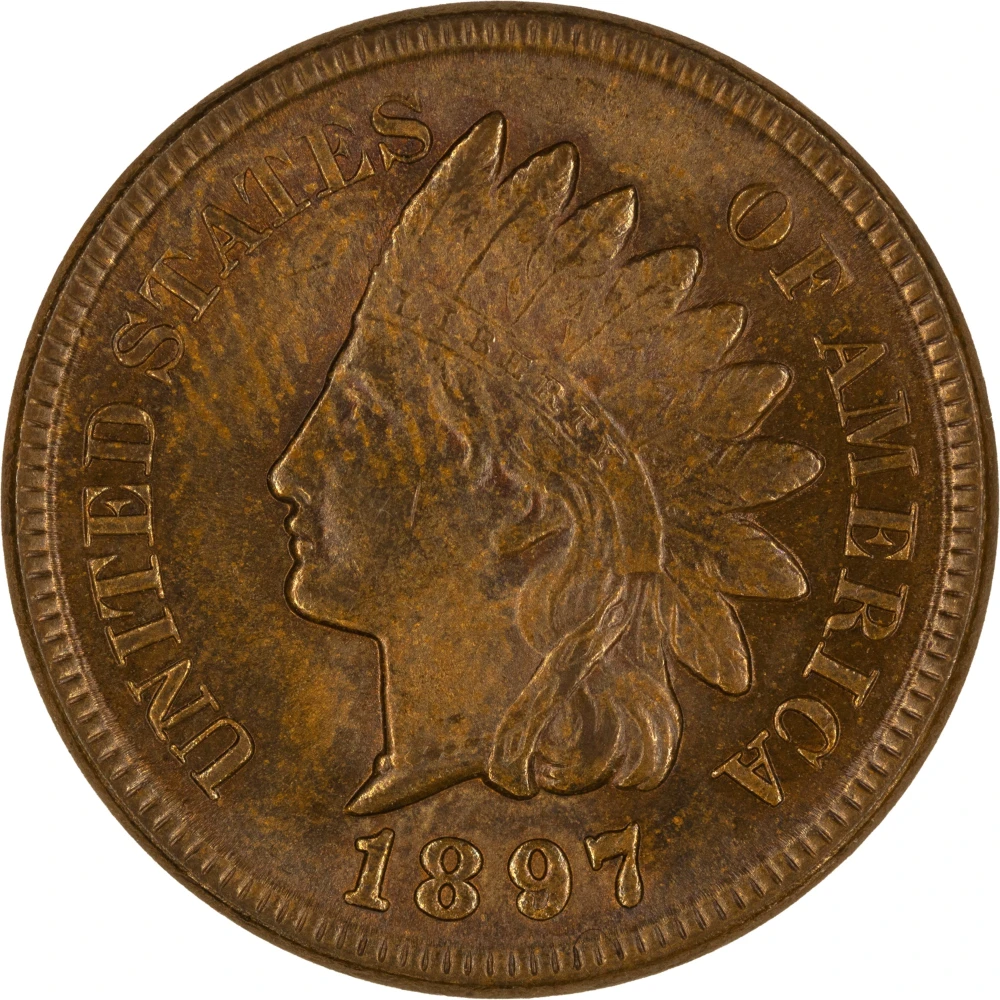 Choice BU-64 Brown 1897 Indian Cent