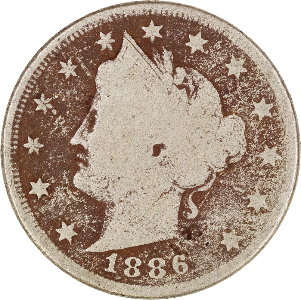 VG+ Details 1886 Liberty Nickel