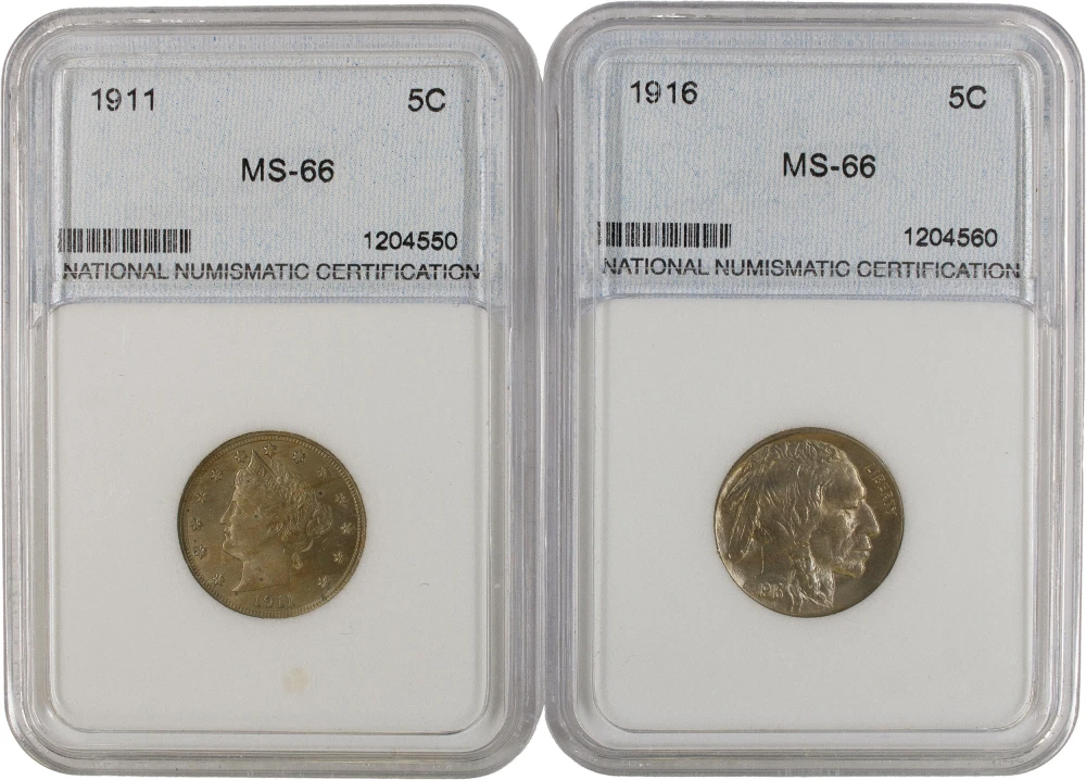 Pair Of Generic Certified Nickels