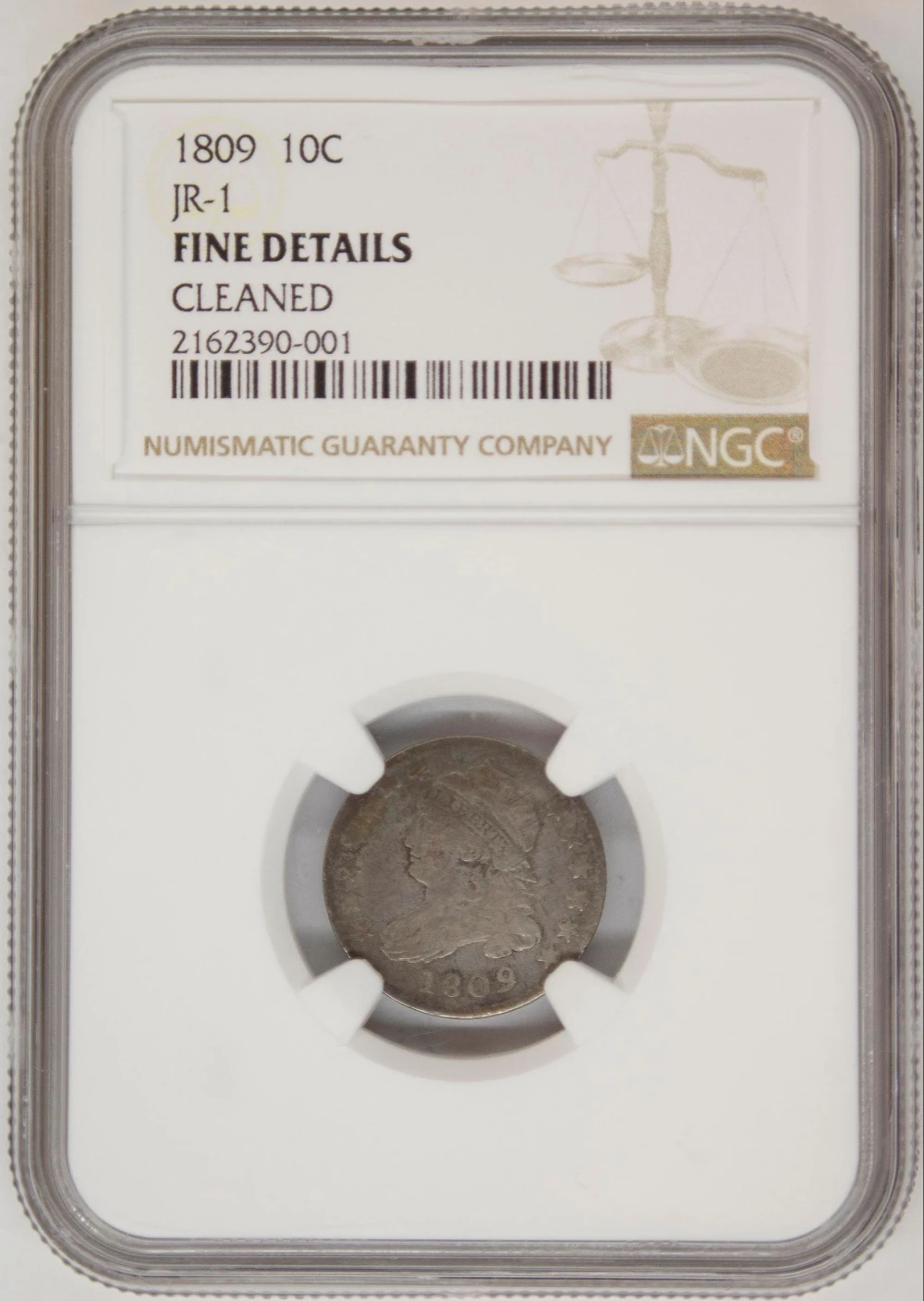 NGC Fine Details 1809 Bust Dime