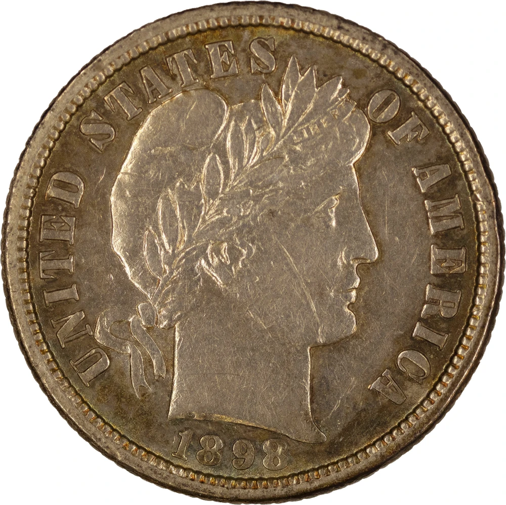EF/AU Details 1898-O Barber Dime