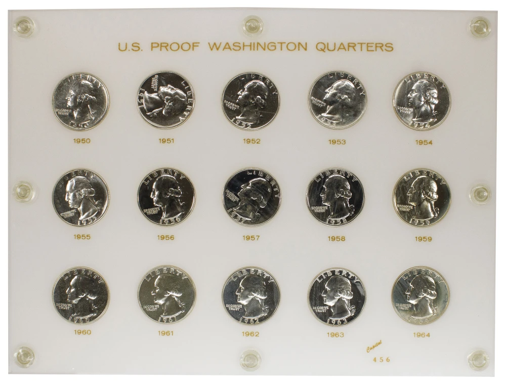 1950-64 Proof Washington Quarter Set