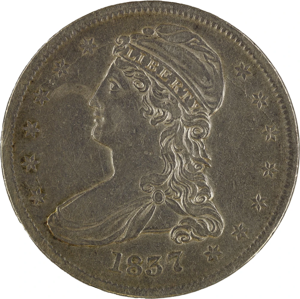 EF-45 1837 Reeded Edge Half Dollar