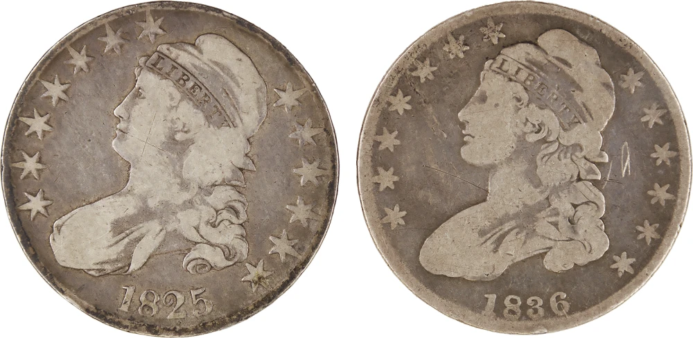 Good to VG Capped Bust Half Dollar Duo