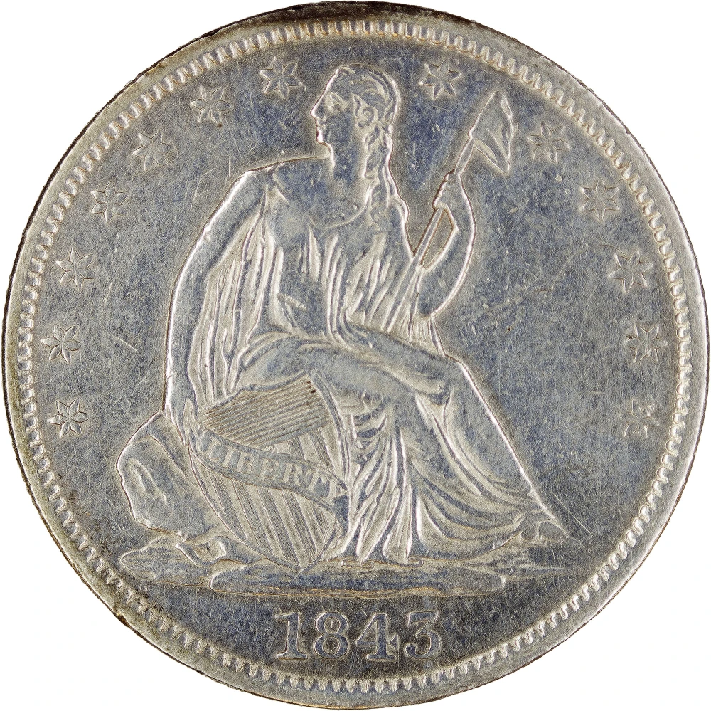 AU-50 Details 1843-O Half Dollar