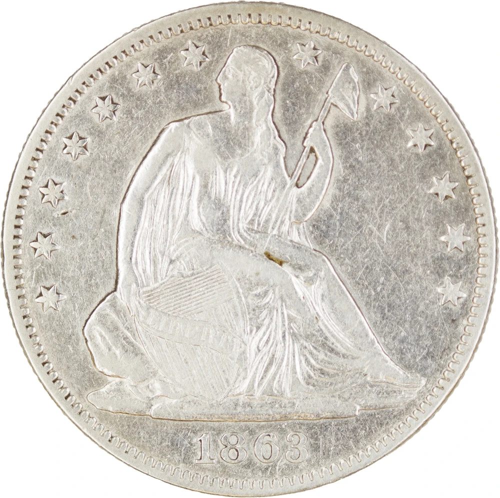 EF-45 Details 1863 Half Dollar