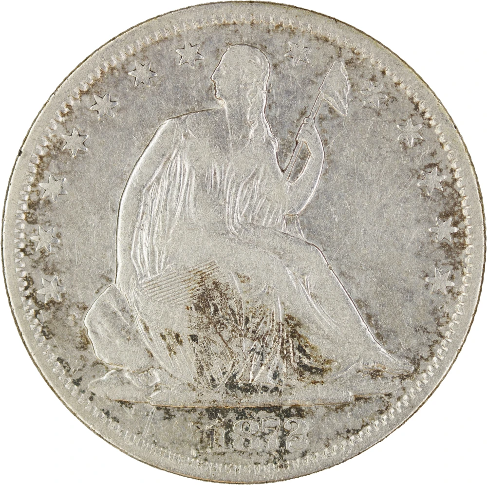 EF-40 Details 1872-S Half Dollar