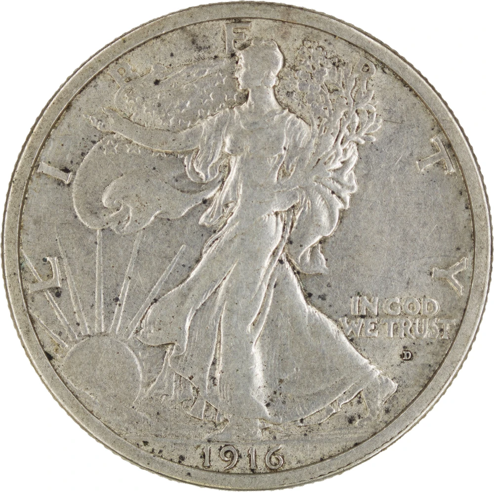 Choice EF-45 1916-D Walking Liberty Half Dollar