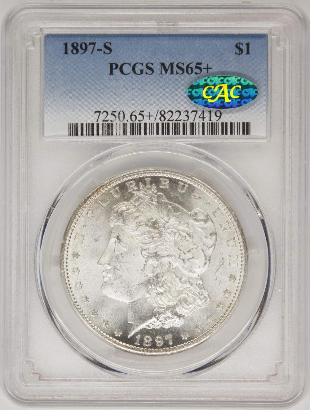 PCGS MS-65+ CAC 1897-S Morgan Dollar