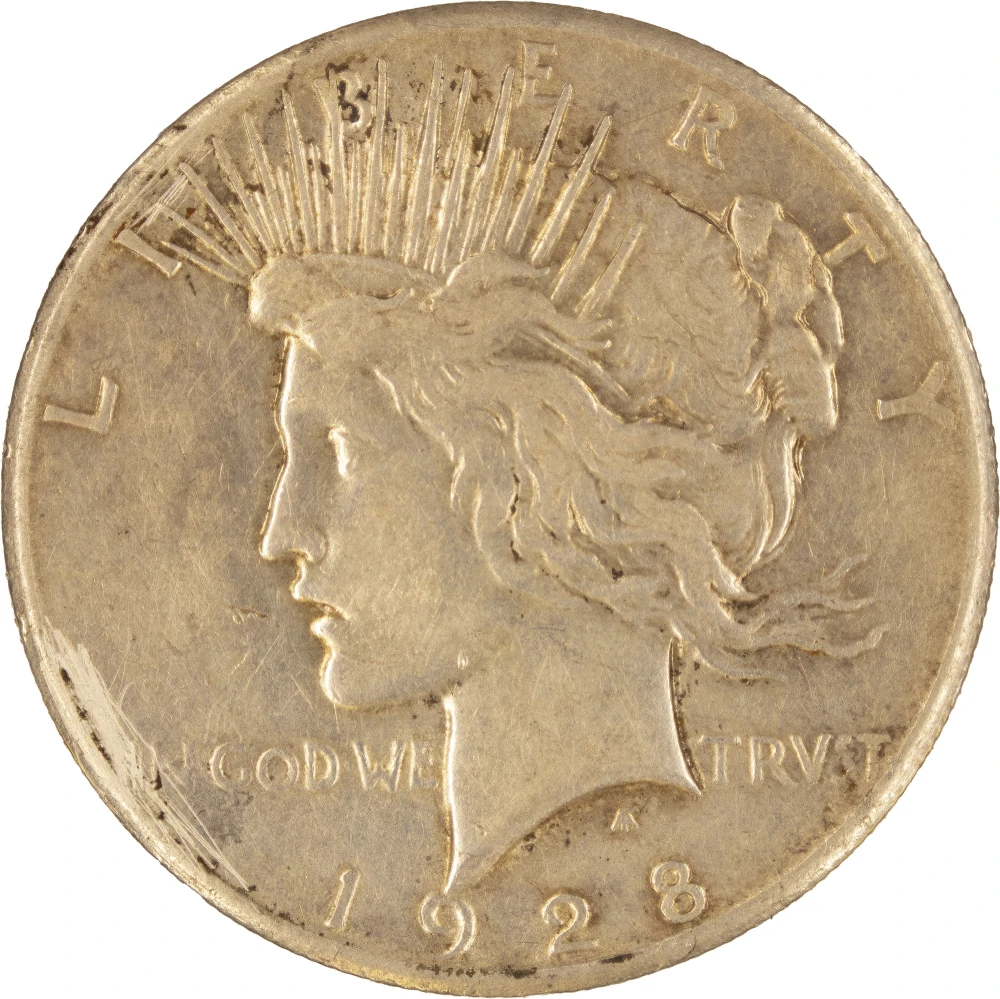 EF Details 1928 Peace Dollar