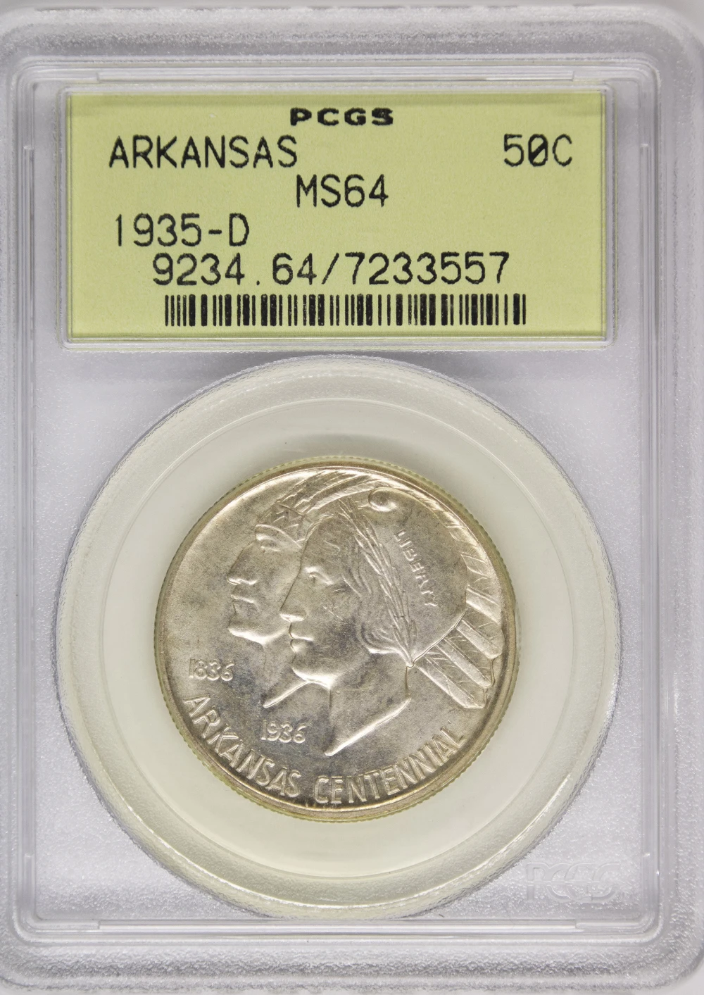 PCGS MS-64 1935-D Arkansas Half Dollar