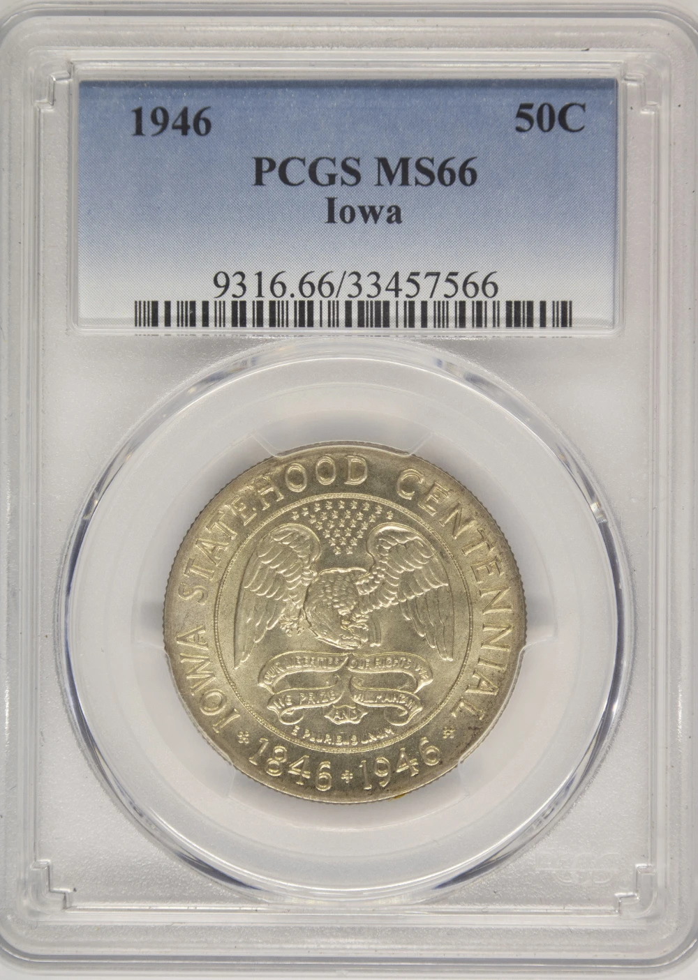 A 2nd PCGS MS-66 1946 Iowa Half Dollar