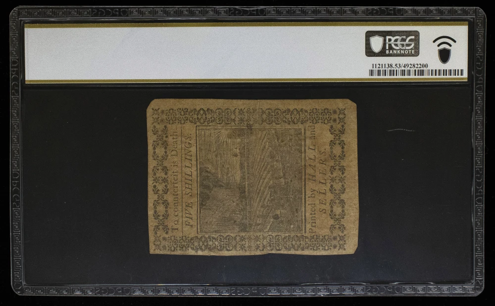 Pennsylvania. PCGS AU-53 1773 Five Shillings Note
