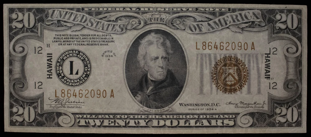 EF Or Better 1934-A Hawaii $20