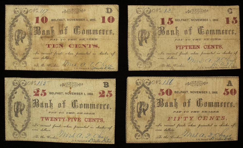 Maine. Denomination Run Scrip Notes