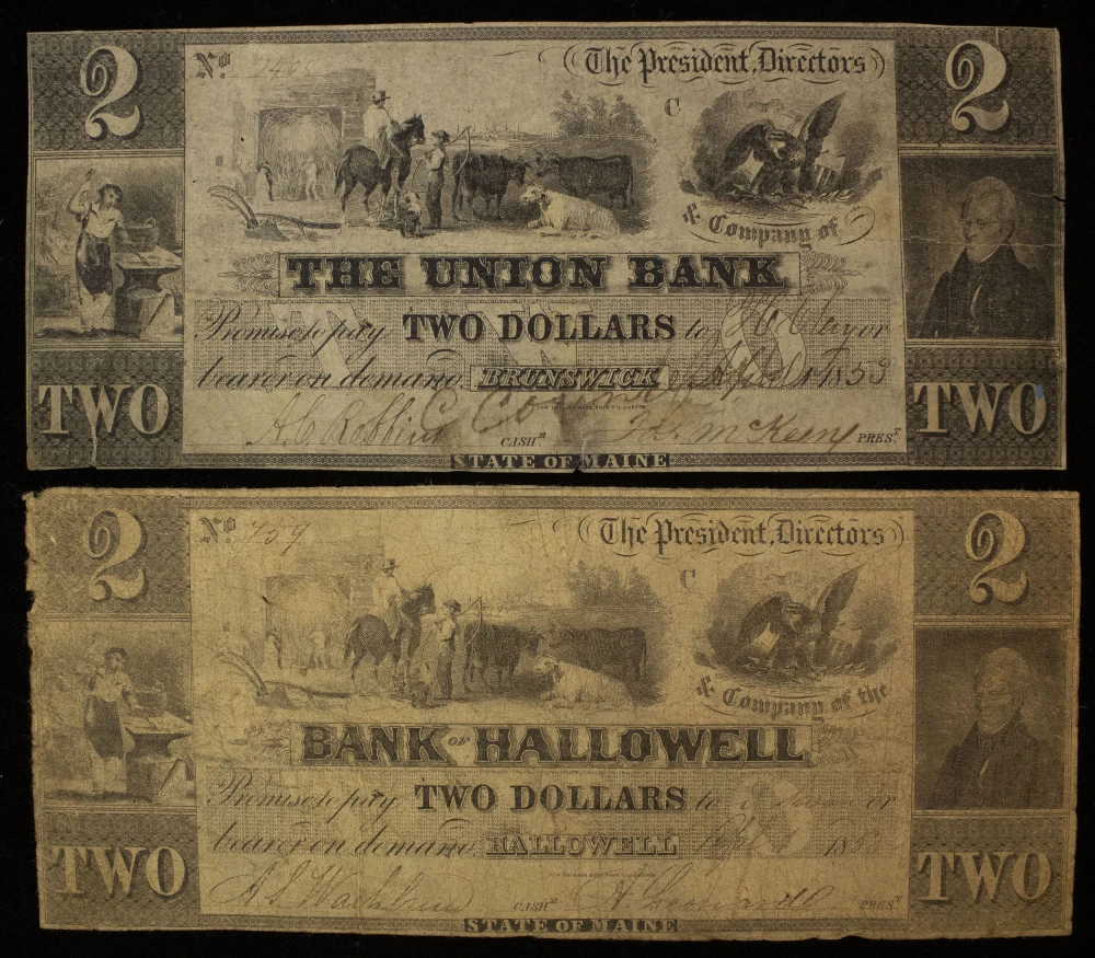Maine. Pair of $2 Notes