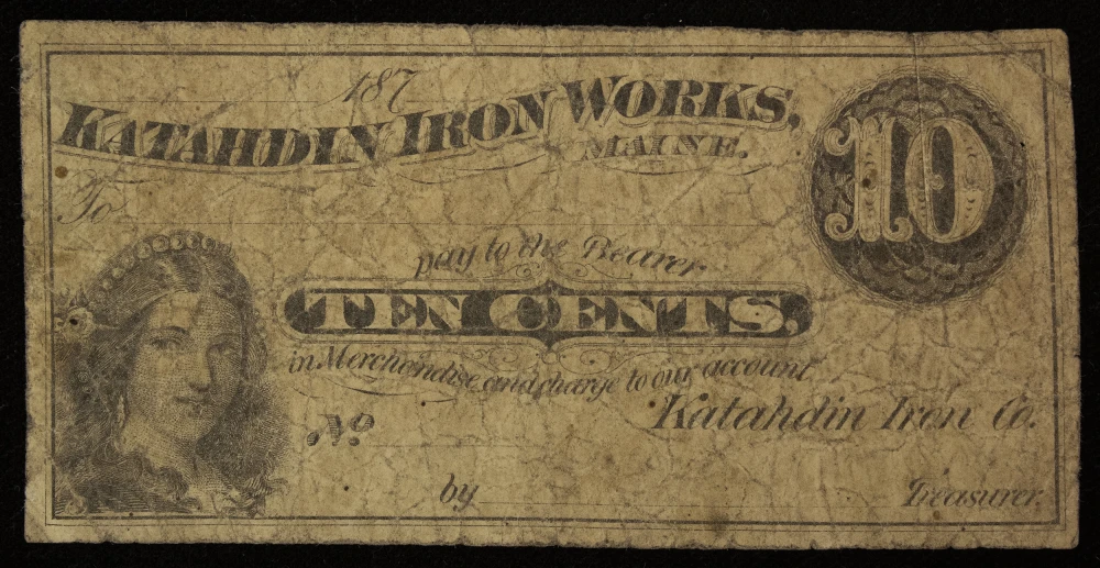 Maine. VG Katahdin Iron Works 10-Cents