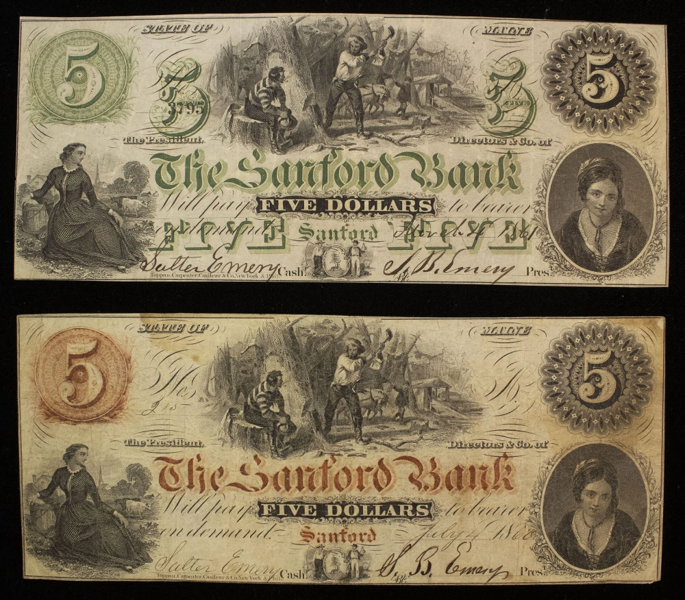 Maine. VF to EF Civil War-Era $5 Notes