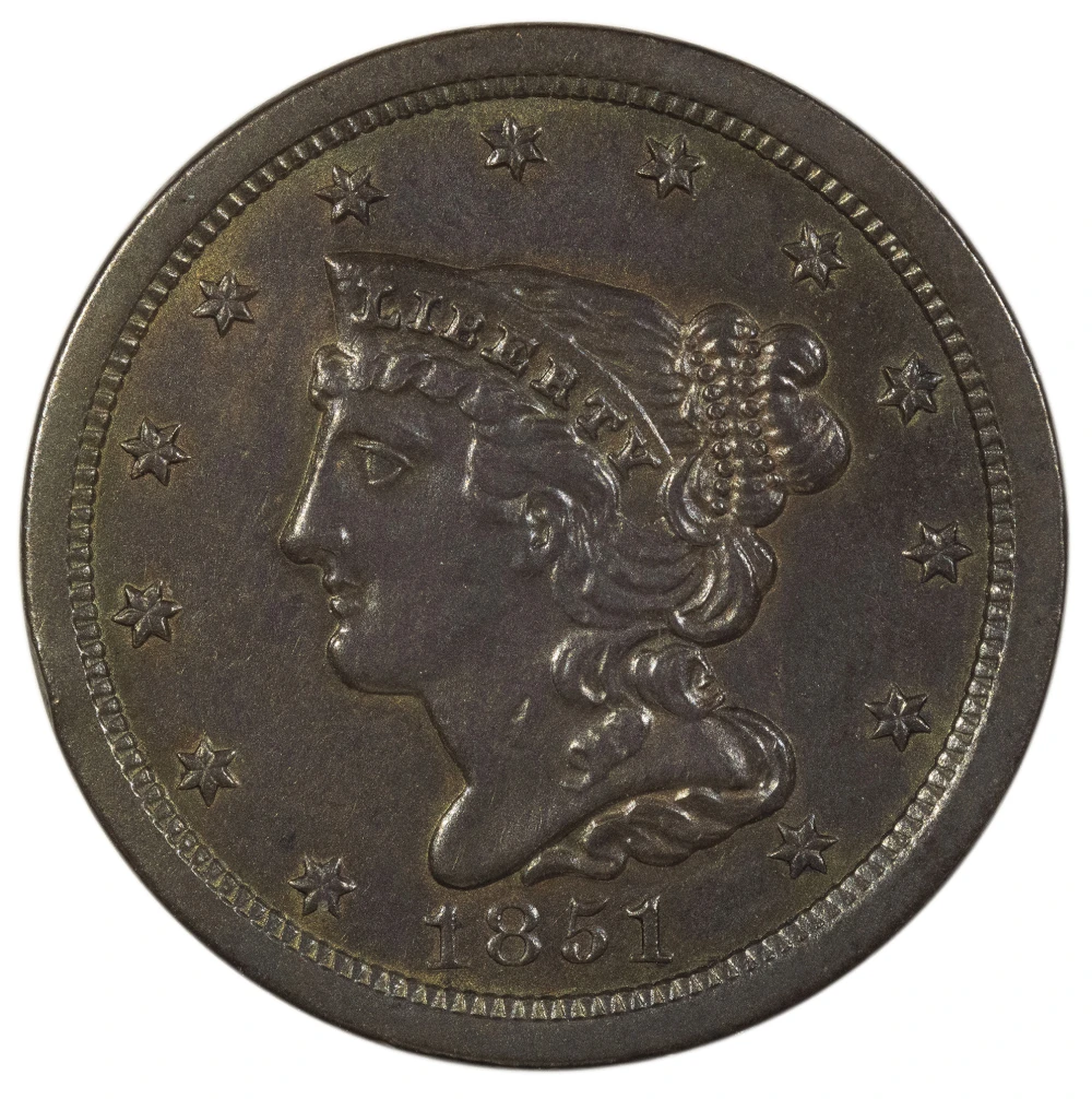 MS-60 BN or Finer 1851 Half Cent