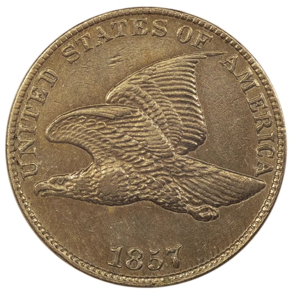 AU-55 Details 1857 Flying Eagle Cent