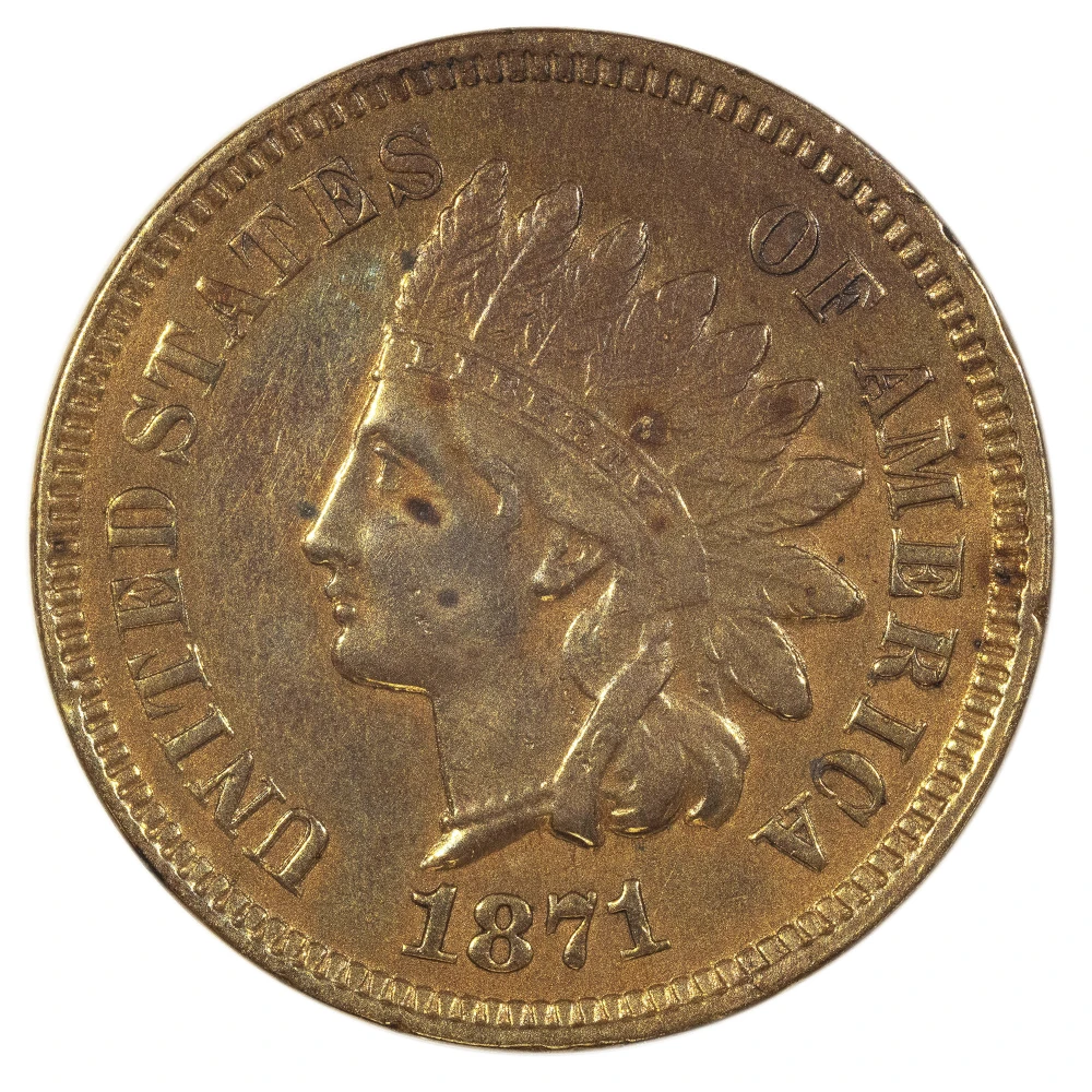 AU-50+ Details 1871 Cent