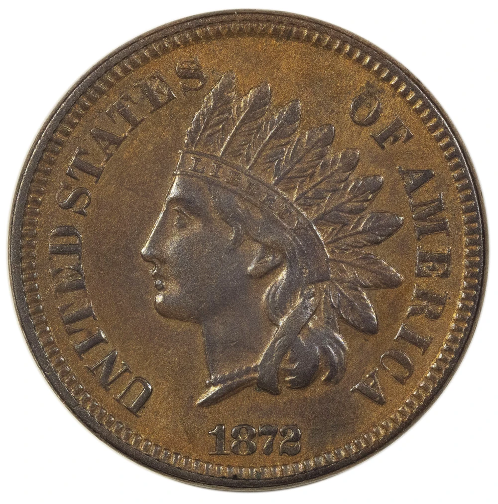 AU-58 Details 1872 Cent