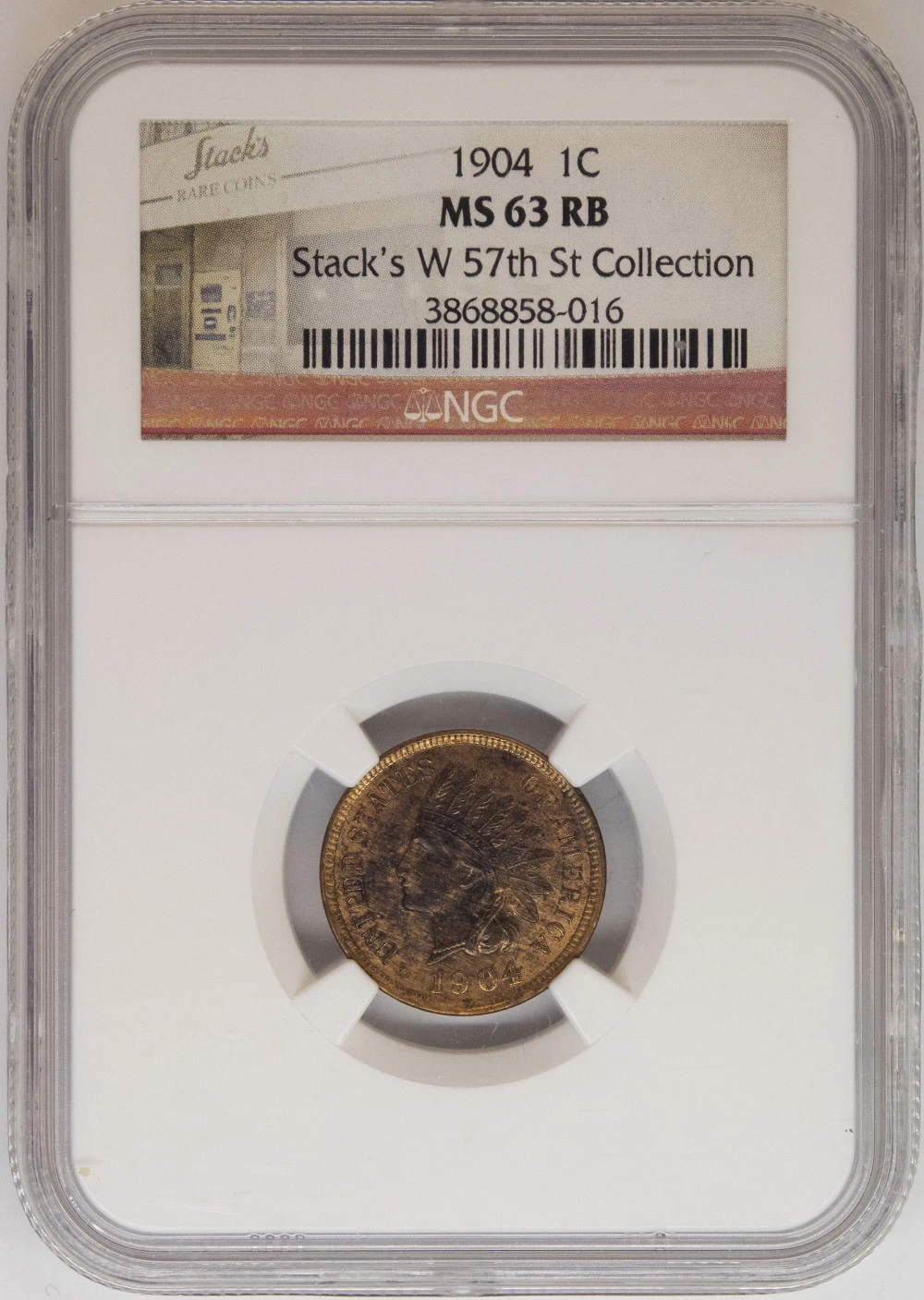 NGC MS-63 RB 1904 Indian Cent