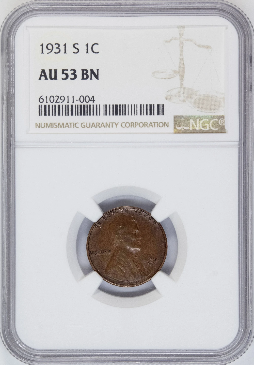 NGC AU-53 1931-S Lincoln Cent