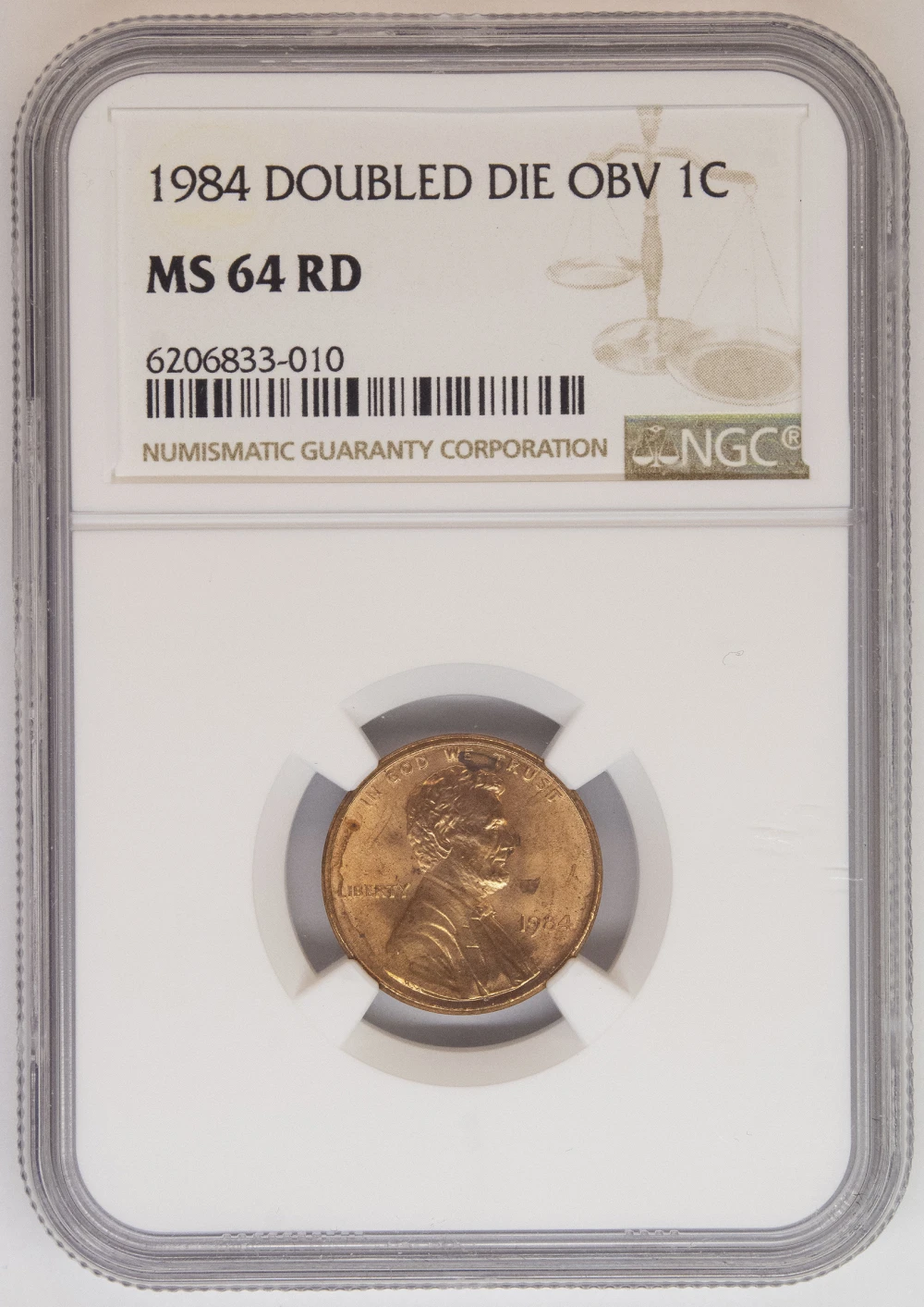 NGC MS-64 Red 1984 Double Die Lincoln Cent