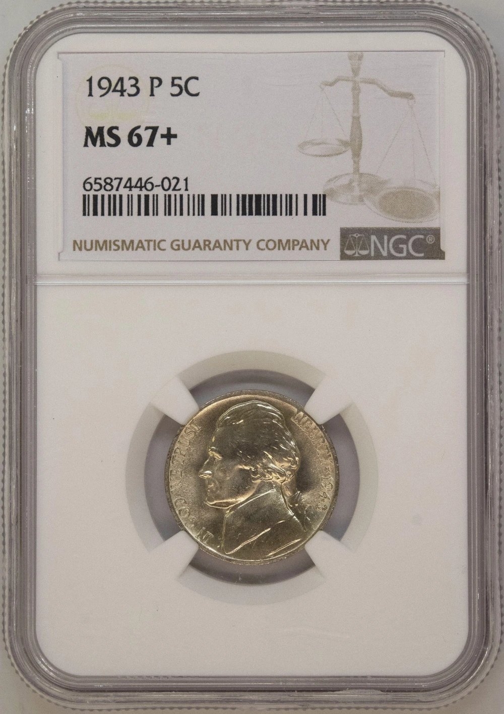 NGC MS-67+ 1943-P War Nickel