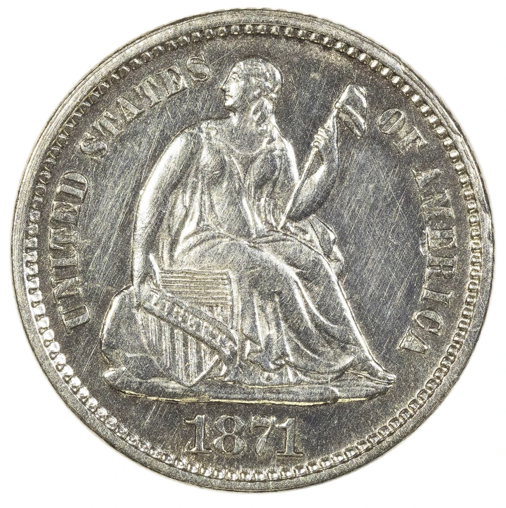 Unc Details 1871 Half Dime